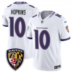 Men Baltimore Ravens  10 DeAndre Hopkins White 2026 F U S E  Vapor Stitched Limited Football Jersey