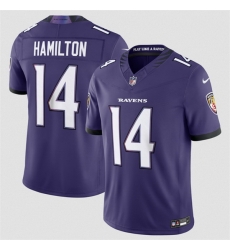 Men Baltimore Ravens  14 Kyle Hamilton Purple 2026 F U S E Vapor Stitched Limited Football Jersey