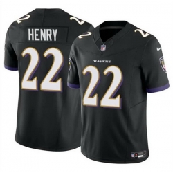 Men Baltimore Ravens 22 Derrick Henry 2023 F U S E  Black Vapor Limited Football Stitched Jersey