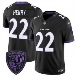 Men Baltimore Ravens  22 Derrick Henry Black 2026 F U S E  Alternate Vapor Stitched Limited Football Jersey