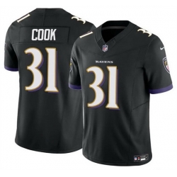 Men Baltimore Ravens 31 Dalvin Cook Black 2024 F U S E  Vapor Limited Football Jersey