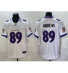 Men Baltimore Ravens  89 Mark Andrews White 2026 F U S E  Vapor Stitched Limited Football Jersey