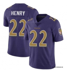 Men's Baltimore Ravens #22 Derrick Henry Purple Rush Football Stitched Jersey