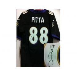 Nike Baltimore Ravens 88 Dennis Pitta Black Elite Signed NFL Jersey