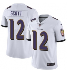 Nike Ravens 12 Jaleel Scott White Vapor Untouchable Limited Jersey