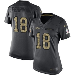 Nike Ravens #18 Breshad Perriman Black Womens Stitched NFL Limited 2016 Salute to Service Jersey