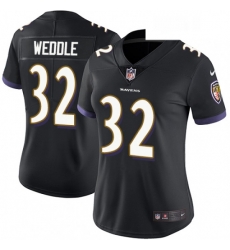 Womens Nike Baltimore Ravens 32 Eric Weddle Elite Black Alternate NFL Jersey