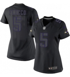 Womens Nike Baltimore Ravens 5 Joe Flacco Limited Black Impact NFL Jersey