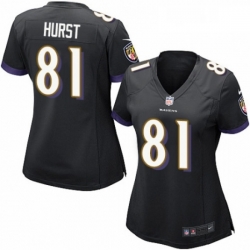 Womens Nike Baltimore Ravens 81 Hayden Hurst Game Black Alternate NFL Jersey