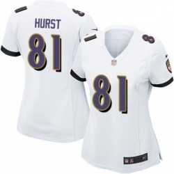 Womens Nike Baltimore Ravens 81 Hayden Hurst Game White NFL Jersey