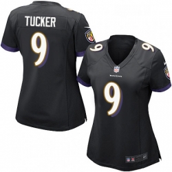 Womens Nike Baltimore Ravens 9 Justin Tucker Game Black Alternate NFL Jersey