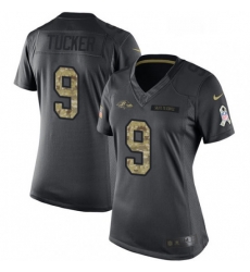 Womens Nike Baltimore Ravens 9 Justin Tucker Limited Black 2016 Salute to Service NFL Jersey