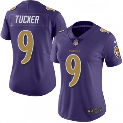 Womens Nike Baltimore Ravens 9 Justin Tucker Limited Purple Rush Vapor Untouchable NFL Jersey