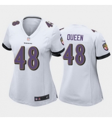 women patrick queen baltimore ravens white game jersey 