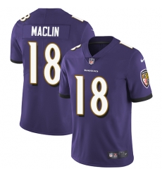 Nike Ravens #18 Jeremy Maclin Purple Team Color Youth Stitched NFL Vapor Untouchable Limited Jersey