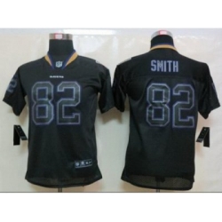 Nike Youth Baltimore Ravens #82 Torrey Smith Black Jerseys(Lights Out Elite)