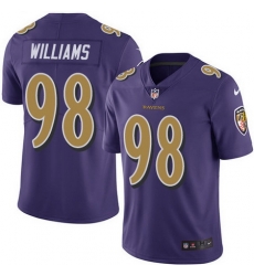 Ravens 98 Brandon Williams Purple Youth Stitched Football Limited Rush Jersey