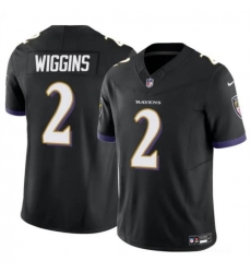 Youth Baltimore Ravens 2 Nate Wiggins Black 2024 Draft Vapor Limited Football Jersey