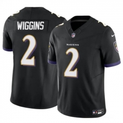 Youth Baltimore Ravens 2 Nate Wiggins Black 2024 Draft Vapor Limited Football Jersey