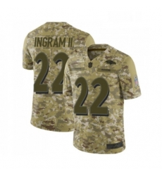 Youth Baltimore Ravens 22 Mark Ingram II Limited Camo 2018 Salute to Service Football Jersey