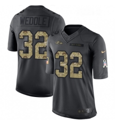 Youth Nike Baltimore Ravens 32 Eric Weddle Limited Black 2016 Salute to Service NFL Jersey