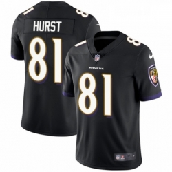 Youth Nike Baltimore Ravens 81 Hayden Hurst Black Alternate Vapor Untouchable Elite Player NFL Jersey