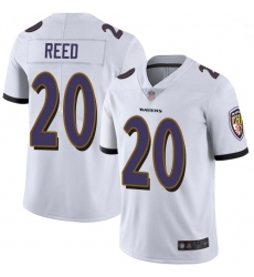 Youth Ravens 20 Ed Reed White Stitched Football Vapor Untouchable Limited Jersey