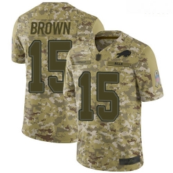 Bills 15 John Brown Camo Men Stitched Football Limited 2018 Salute To Service Jersey