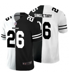 Buffalo Bills 26 Devin Singletary Men Black V White Peace Split Nike Vapor Untouchable Limited NFL Jersey