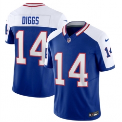 Men Buffalo Bills 14 Stefon Diggs Blue White 2023 F U S E  Throwback Vapor Untouchable Limited Stitched Jersey