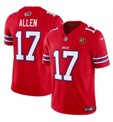 Men Buffalo Bills 17 Josh Allen Red 2023 F U S E  With John Madden Patch Vapor Limited Stitched Football Jersey