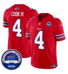 Men Buffalo Bills 4 James Cook III Red F U S E 2026 Inaugural Season at Highmark Stadium Stitched Football Jersey Men Buffalo Bills 4 James Cook III Red F U S E 2026 Inaugural Season at Highmark Stadium Stitched Football Jersey