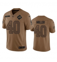 Men Buffalo Bills 40 Von Miller 2023 Brown Salute To Service Limited Stitched Jersey