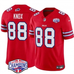 Men Buffalo Bills 88 Dawson Knox Red F U S E  2024 AFC East Division Champions Vapor Limited Stitched Football Jersey