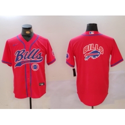 Men Buffalo Bills big logo Team Big logo Cool Base Stitched Baseball Jersey 2