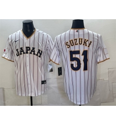 Men Japan Baseball 51 Ichiro Suzuki White 2026 World Baseball Classic Home Stadium Stitched Jersey Men Japan Baseball 51 Ichiro Suzuki White 2026 World Baseball Classic Home Stadium Stitched Jersey