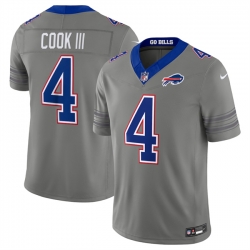 Men's Buffalo Bills #4 James Cook III Gray F.U.S.E. 2026 Nickel City Vapor Football Stitched Jersey