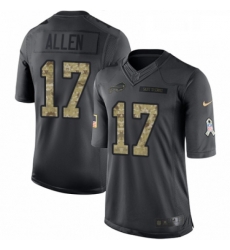 Mens Nike Buffalo Bills 17 Josh Allen Limited Black 2016 Salute to Service NFL Jersey