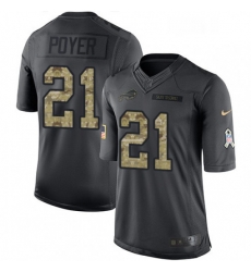 Mens Nike Buffalo Bills 21 Jordan Poyer Limited Black 2016 Salute to Service NFL Jersey