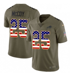 Mens Nike Buffalo Bills 25 LeSean McCoy Limited OliveUSA Flag 2017 Salute to Service NFL Jersey