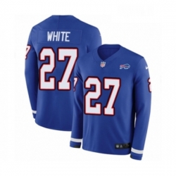 Mens Nike Buffalo Bills 27 TreDavious White Limited Royal Blue Therma Long Sleeve NFL Jerse