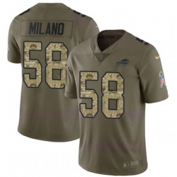 Men's Nike Buffalo Bills #58 Matt Milano Limited Olive Camo 2017 Salute to Service NFL Jersey