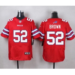 Nike Bills #52 Preston Brown Red Mens Stitched NFL Elite Rush Jersey