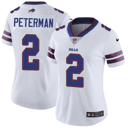 Nike Bills #2 Nathan Peterman White Womens Stitched NFL Vapor Untouchable Limited Jersey