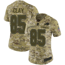 Nike Bills #85 Charles Clay Camo Women Stitched NFL Limited 2018 Salute to Service Jersey