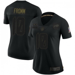 Women Buffalo Bills 10 Jake Fromm Black Limited 2020 Salute To Service Jersey