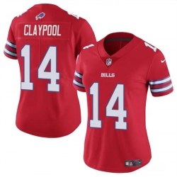 Women Buffalo Bills 14 Chase Claypool Red Vapor Stitched Football Jersey