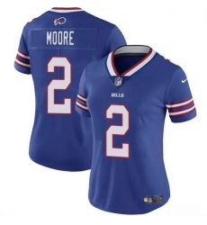 Women Buffalo Bills  2 D J  Moore Blue Vapor Stitched Football Jersey  