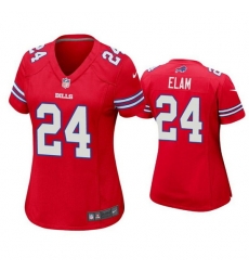 Women Buffalo Bills 24 Kaiir Elam Red Stitched Football Jerse