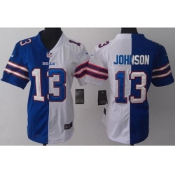 Women Nike Buffalo Bills 13 Steve Johnson Blue White Split Jerseys